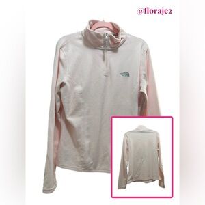 The North Face TNF Light Pink 1/4 Zip Pullover Fleece Jacket Size M